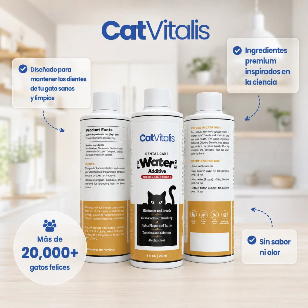 Enjuague dental felino