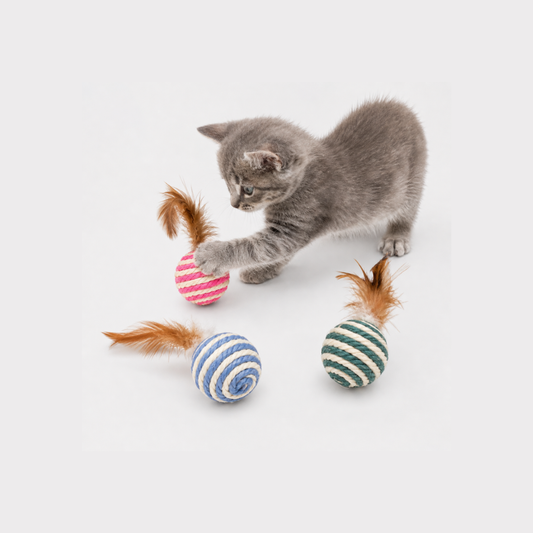 3x Bolas de juego con Pluma
