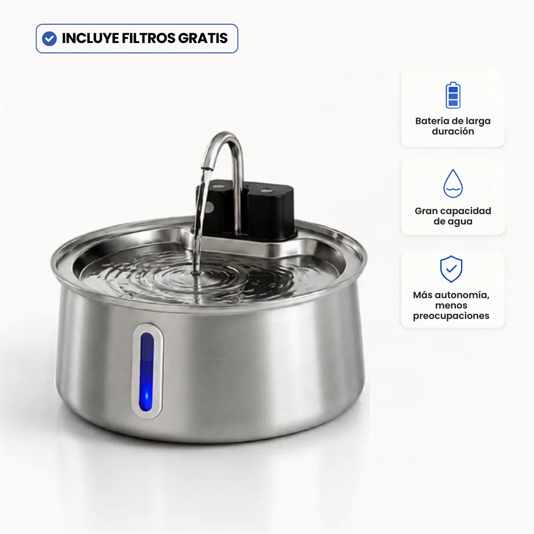 CatVitalis 2.0 - Fuente inalámbrica de acero para gatos