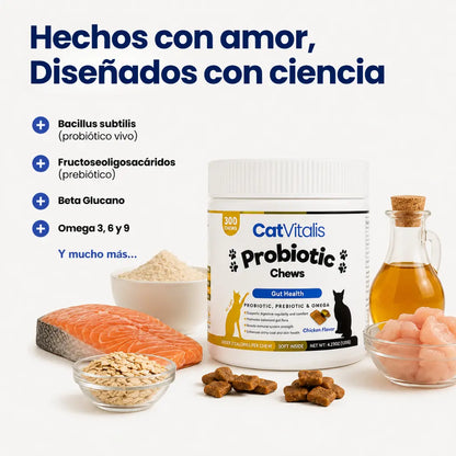 Bocados de Probióticos Felinos