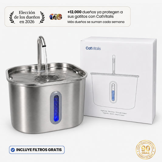 CatVitalis™ - Fuente de agua para gatos de acero inoxidable