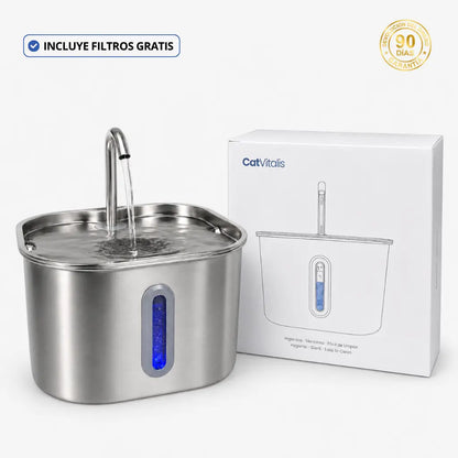 CatVitalis™ - Fuente de agua para gatos de acero inoxidable