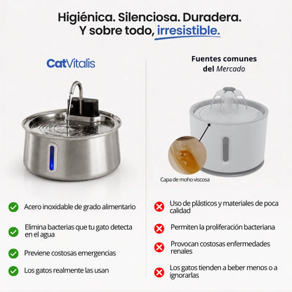 CatVitalis 2.0 - Fuente inalámbrica de acero para gatos